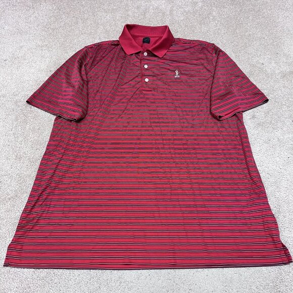 Greg Norman Polo Men’s Red Striped Short Sleeve Size Large - Picture 1 of 11